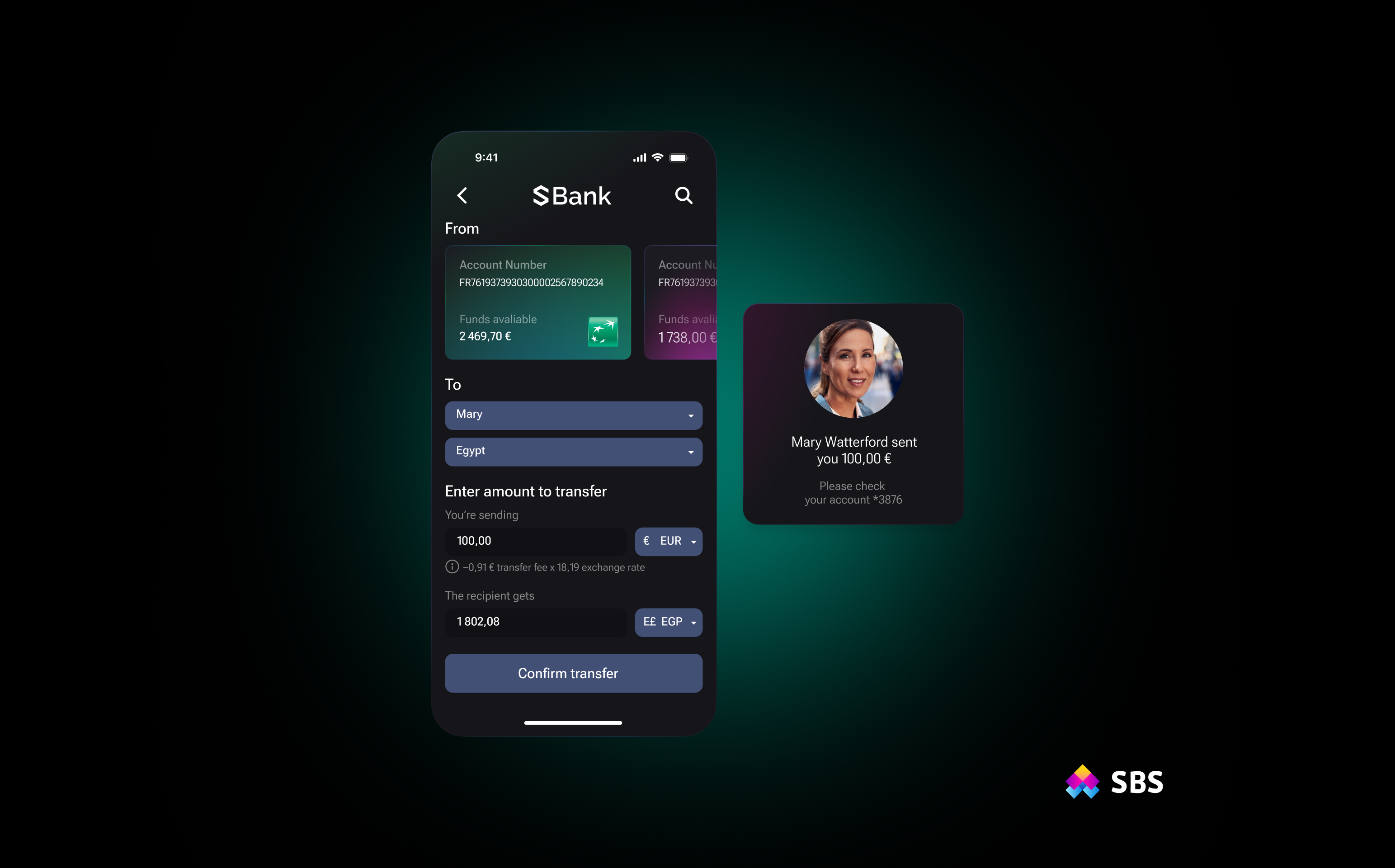 screenshot of SBS Banking Platform